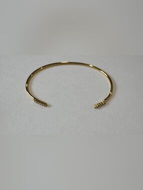 BaubleBar Gold Open Cuff Bracelet with Textured Ends